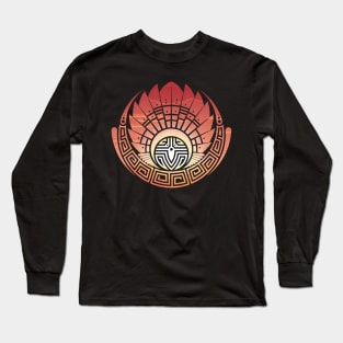 Orange Tribal Glyph Long Sleeve T-Shirt